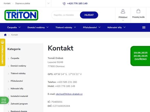 kontakt, triton-drabek.cz