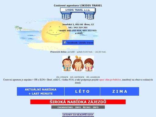 cestovní agenturalikidis travel s nabídkou zájezdů a pobytů v zahraničí i tuzemsku