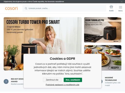 cosori.cz - oficiální obchod cz distribuce značky cosori - horkovzdušné fritézy, multifunkční hrnce a další kuchyňské spotřebiče a příslušenství.