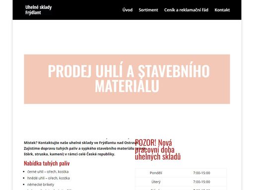 potřebujete černé uhlí, koks či dřevěné brikety? jste z frýdlantu nad ostravicí nebo okolí frýdku- místku? navštivte uhelné sklady piskořová.