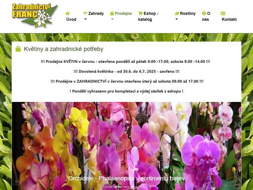 květiny a zahradnické potřeby; zahradnictví franc, kamenne zehrovice, kladno