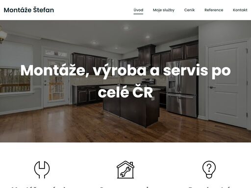 montáže a servis kuchyní, dveří a zárubní, skleněných dveří, nábytku a podlah.