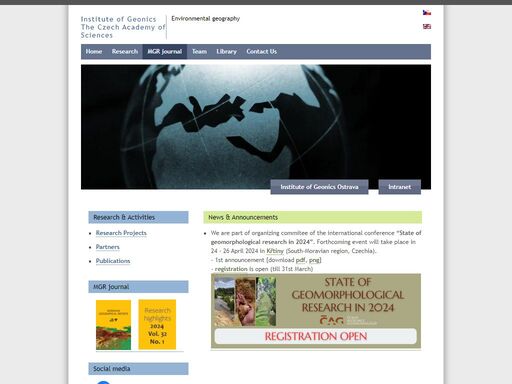 oficiální stránky - ústav geoniky oddělení environmenální geografie