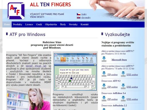 atf - program pro psaní všemi deseti prsty pod windows.