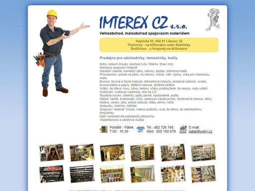imterex s.r.o. - velkoobchod, maloobchod spojovacím materiálem - prodejna pro obchodníky, řemeslníky, kutily