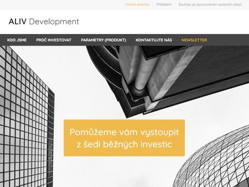 aliv development s.r.o. je soukromou investiční společností působící na českém trhu. svým klientům nabízí komplexní investiční služby.