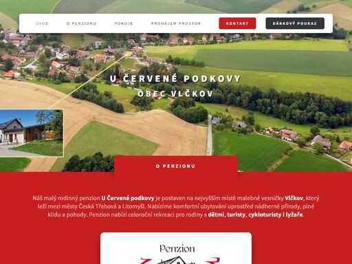 rodinný penzion u červené podkovy je postaven na nejvyšším místě malebné vesničky vlčkov, který leží mezi městy česká třebová a litomyšl.