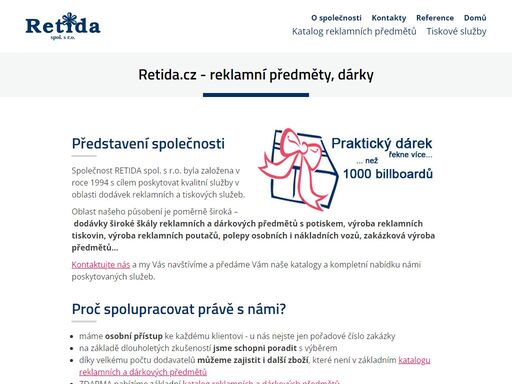 retida.cz - reklamní předměty, dárky