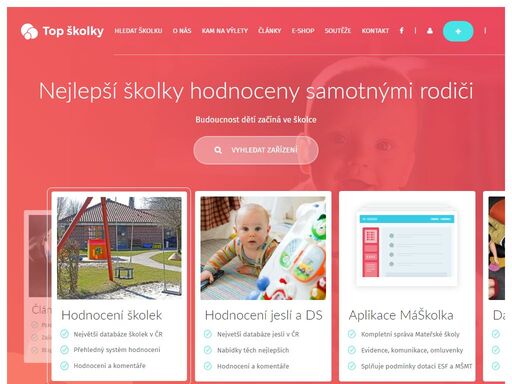 největší databáze školek, jeslí a dětských skupin, hlídání a jiných zařízení v české republice