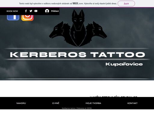 oficiální webové stránky tetovacího salonu kerberos tattoo ve městě oslavany.