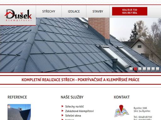 střechy dušek - kompletní realizace střech, pokrývačské a klempířské práce.