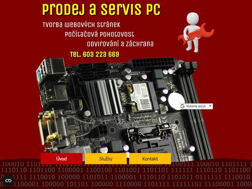 prodej a servis počítače, oprava, údržba, instalace, tvorba www stránek, správa sítí, registrace domény ad.