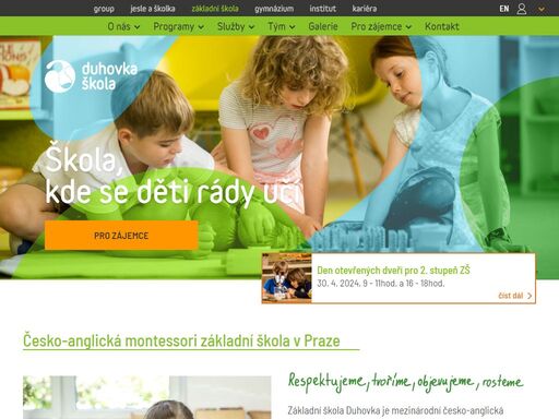 základní škola duhovka je soukromá česko-anglická montessori škola v praze 6. montessori akreditovaní čeští a angličtí učitelé s dlouholetou praxí.