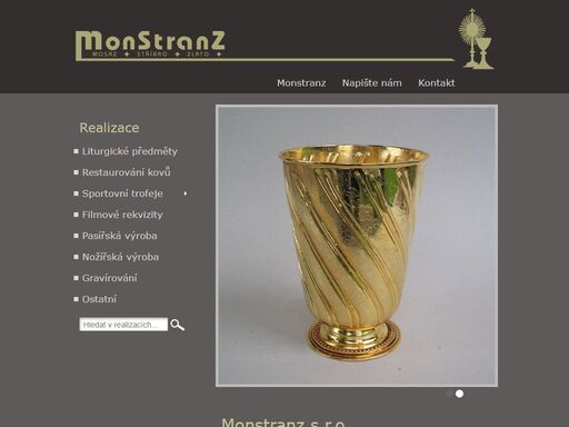 monstranz s.r.o. - pasířská a nožířská výroba, filmové rekvizity, liturgické předměty, restaurátorské práce, gravírování