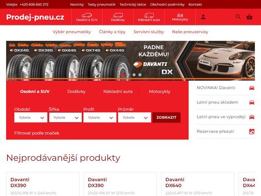 prodej-pneu.cz dodá letní a zimní pneumatiky za nízké ceny s osobním přístupem. doprava letních a zimních pneumatik po čr od 24 hodin.