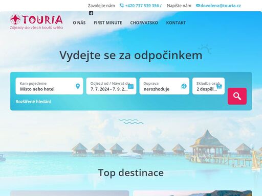cestovní agentura touria.cz je prodejcem několika desítek cestovních kanceláří, působících na území české republiky. všechny tyto cestovní kanceláře jsou ze zákona pojištěny proti úpadku a prověřeny dlouholetou tradicí. 