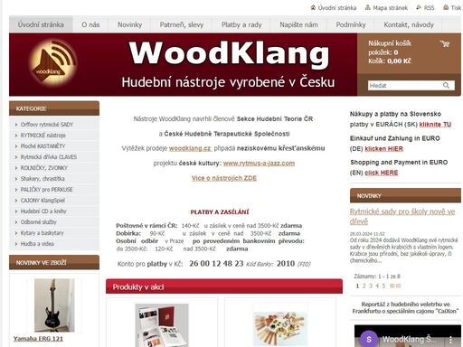 woodklang - prodej a poradenství - hudební nástroje, výuka, hudební terapie.  