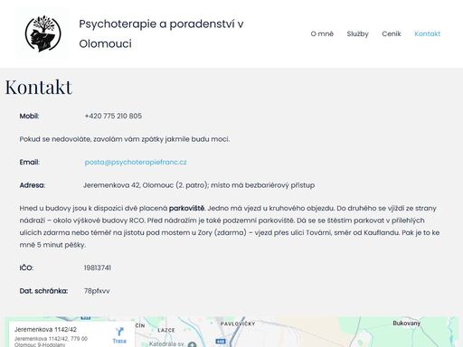 psychoterapiefranc.cz/kontakt