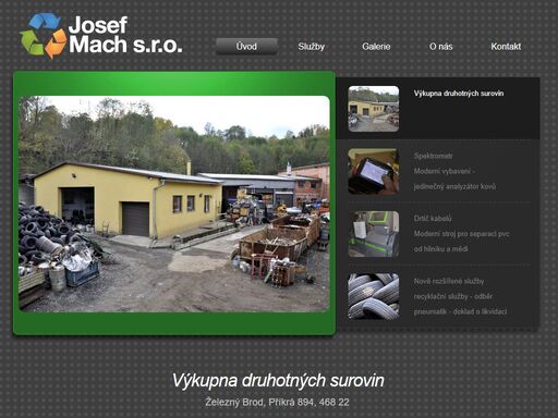oficiální webové stránky - josef mach s. r. o., výkupna druhotných surovin - www.kovosrot-mach.cz
