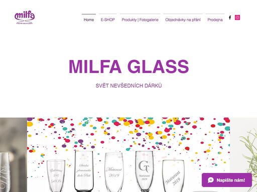 firma milfa glass volyně byla založena roku 1989 a zabývá se rytím a pískováním skla. vznikají tak nevšední dárky k narozeninám, firemní dárkové předměty, atd.
