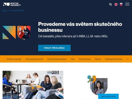 studujte business po boku top expertů z praxe v praze, brně i bratislavě na newton university - 6x nejlépe hodnocené soukromé vš v čr!