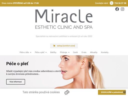 kosmetický salon miracle esthetic clinic & spa nabízí svým zákazníkům ty nejmodernější a nejúčinnější neinvazivní metody z celého světa.