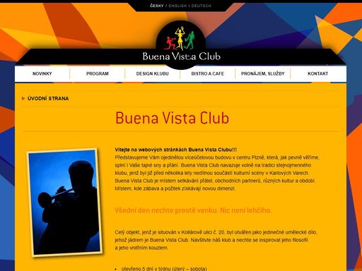 buena vista club (plzeň) pořádá hudební koncerty, taneční party a divadelní představení. nabízí pronájem pro konference, oslavy a školení.