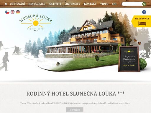 v roce 2004 otevřený rodinný hotel slunečná louka je jedním z nejlépe umístěných hotelů v celé oblasti jezera lipno.