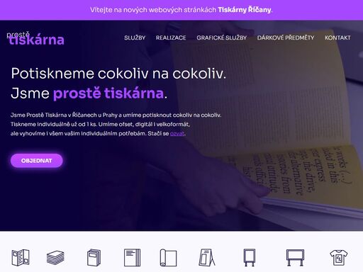 jsme prostě tiskárna v říčanech u prahy a umíme potisknout cokoliv na cokoliv. tiskneme individuálně už od 1 ks.