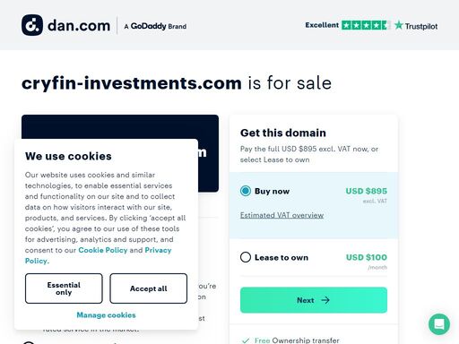 the domain name cryfin-investments.com is for sale. make an offer or buy it now at a set price.
