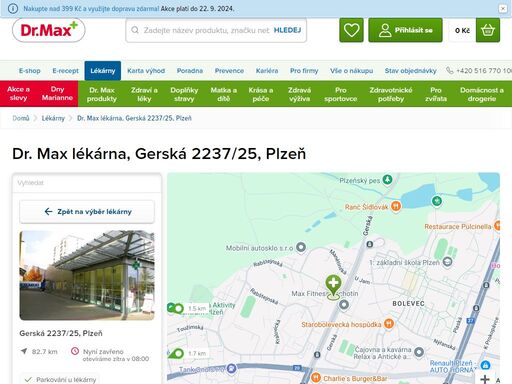 dr. max lékárna, gerská 2237/25, plzeň | dr. max lékárna