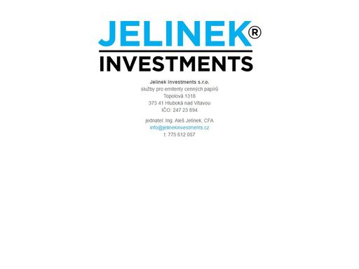 www.jelinekinvestments.cz