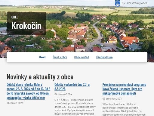 oficiální stránky obce krokočín