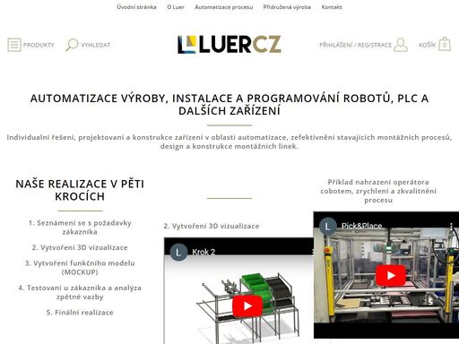 luer.cz - automatizace výroby, instalace a programování robotů, plc a dalších zařízení