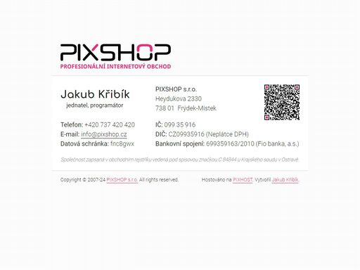 profesionální internetový obchod pixshop pro vaše online obchodování na internetu