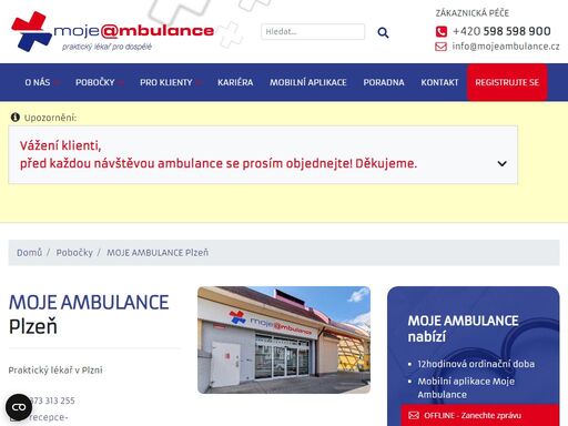 moje ambulance – největší síť ordinací praktických lékařů pro dospělé v čr. 12hodinová ordinační doba, online registrace i objednávka, hrazeno ze zp. 