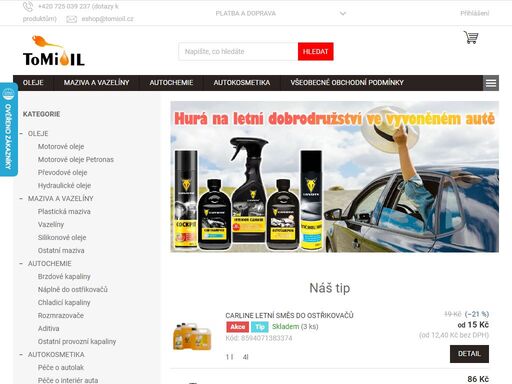 online prodej motorových olejů, autokosmetiky a autochemie.