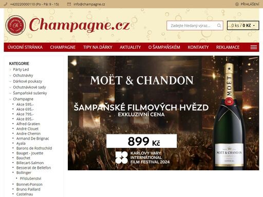 internetový obchod nabízející široký výběr francouzského šampaňského.