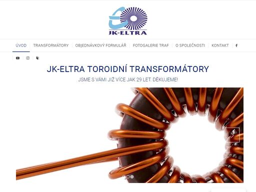 jk-eltra - transformátory: výroba transformátorů a jejich opravy, specializace na toroidní trafa, dále převíjíme ei trafa a vinutí cívek a tlumivek.