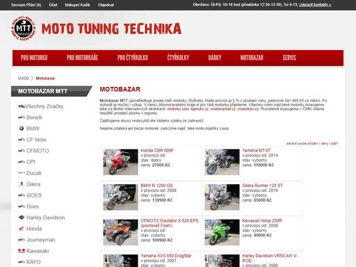 motobazar mtt nabízí ojeté motorky na největší prodejní ploše v regionu. samozřejmostí je motoshop a servis.