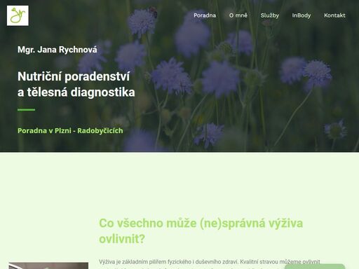 nutriční poradna plzeň - jana rychnová - výživové poradenství - stravování, hubnutí a zdravý životní styl | tělesná diagnostika inbody | nutriporadnajr.cz