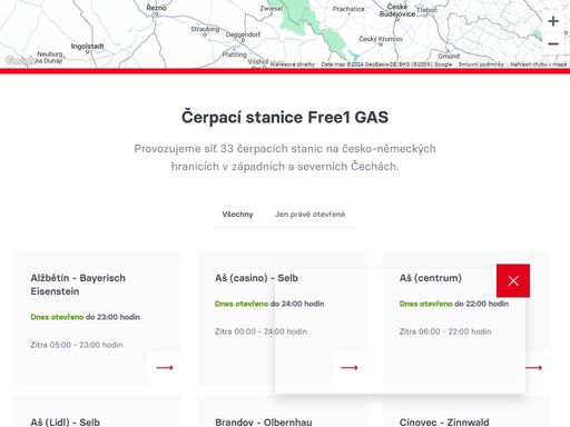 síť 33 čerpacích stanic f1 gas na česko-německých hranicích v západních a severních čechách.