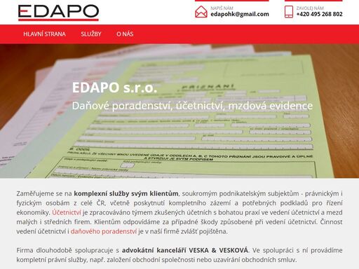 edapo s.r.o. - daňové poradenství, účetnictví, mzdová evidence