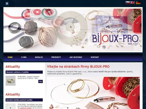 bijoux-pro spol. s r.o. - polotovary, materiál, nářadí, obaly pro výrobce bižuterie, šperků, lustrů, galanterie a reklamních předmětů.