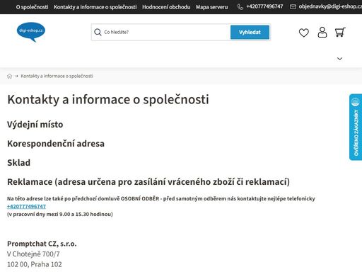 kontakty a informace o společnosti, digi-eshop.cz
