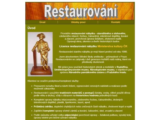 restaurování nábytku, interiérové doplňky, repliky