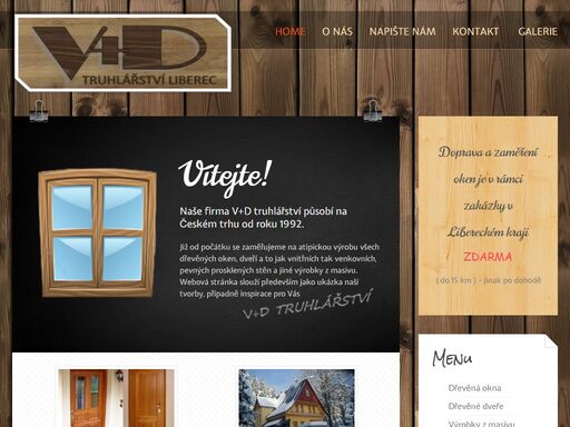 v+d truhlářství, atipická výroba dřevěných oken a dřevěných dveří na zakázku