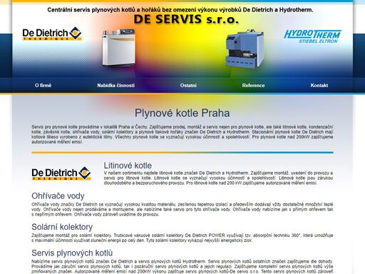 firma de dietrich se sídlem v praze nabízí plynové kotle, litinové kotle, ohřívače vody solární kolektory a servis plynových kotlů.