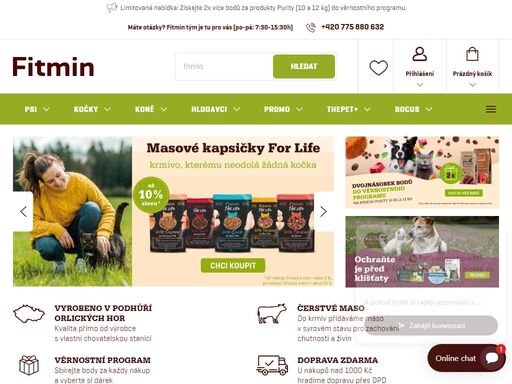 kvalitní české krmivo přímo od výrobce z podhůří orlických hor. poctivá krmiva pro psy, kočky, koně a hlodavce. receptury z čerstvých surovin milují psy horské služby, dostihoví koně i psy a kočky z chovatelských stanic.
