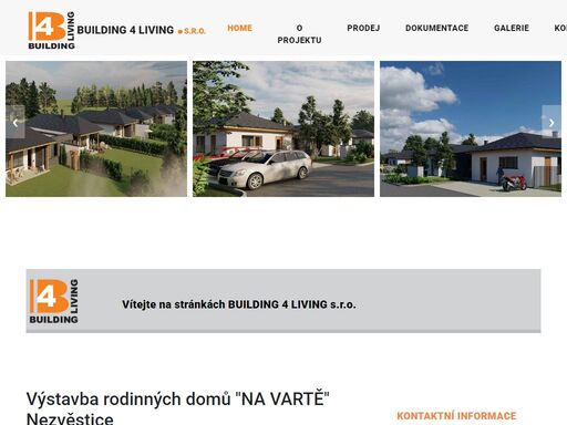 building 4 living s.r.o. - výstavba rodinných domů na vartě nezvěstice